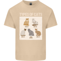 Types of Cat Persian Siamese British Bengal Mens Cotton T-Shirt Tee Top Sand