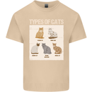 Types of Cat Persian Siamese British Bengal Mens Cotton T-Shirt Tee Top Sand