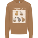 Types of Cat Persian Siamese British Bengal Mens Sweatshirt Jumper Caramel Latte
