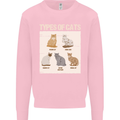 Types of Cat Persian Siamese British Bengal Mens Sweatshirt Jumper Light Pink