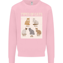 Types of Cat Persian Siamese British Bengal Mens Sweatshirt Jumper Light Pink