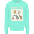 Types of Cat Persian Siamese British Bengal Mens Sweatshirt Jumper Peppermint