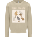 Types of Cat Persian Siamese British Bengal Mens Sweatshirt Jumper Sand
