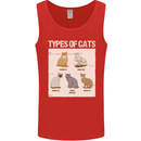 Types of Cat Persian Siamese British Bengal Mens Vest Tank Top Red