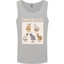 Types of Cat Persian Siamese British Bengal Mens Vest Tank Top Sports Grey