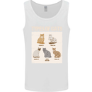 Types of Cat Persian Siamese British Bengal Mens Vest Tank Top White