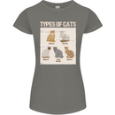Types of Cat Persian Siamese British Bengal Womens Petite Cut T-Shirt Charcoal