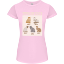 Types of Cat Persian Siamese British Bengal Womens Petite Cut T-Shirt Light Pink