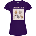 Types of Cat Persian Siamese British Bengal Womens Petite Cut T-Shirt Purple