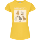 Types of Cat Persian Siamese British Bengal Womens Petite Cut T-Shirt Yellow