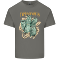 Types of Owls Species Mens Cotton T-Shirt Tee Top Charcoal