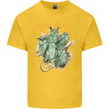 Types of Owls Species Mens Cotton T-Shirt Tee Top Yellow