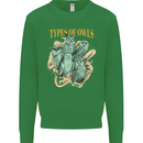 Types of Owls Species Mens Sweatshirt Jumper Irish Green