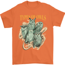 Types of Owls Species Mens T-Shirt 100% Cotton Orange