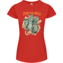 Types of Owls Species Womens Petite Cut T-Shirt Red