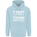 Tyrannosaurus Rex Dinosaur T-Rex Funny Childrens Kids Hoodie Light Blue