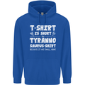 Tyrannosaurus Rex Dinosaur T-Rex Funny Childrens Kids Hoodie Royal Blue