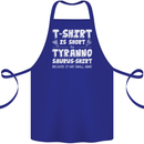 Tyrannosaurus Rex Dinosaur T-Rex Funny Cotton Apron 100% Organic Royal Blue