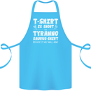 Tyrannosaurus Rex Dinosaur T-Rex Funny Cotton Apron 100% Organic Turquoise