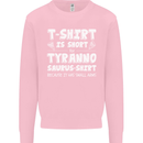 Tyrannosaurus Rex Dinosaur T-Rex Funny Kids Sweatshirt Jumper Light Pink