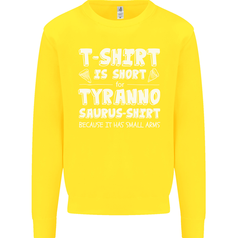 Tyrannosaurus Rex Dinosaur T-Rex Funny Kids Sweatshirt Jumper Yellow