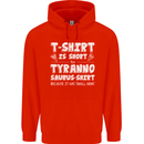 Tyrannosaurus Rex Dinosaur T-Rex Funny Mens 80% Cotton Hoodie Bright Red