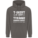 Tyrannosaurus Rex Dinosaur T-Rex Funny Mens 80% Cotton Hoodie Charcoal