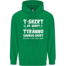 Tyrannosaurus Rex Dinosaur T-Rex Funny Mens 80% Cotton Hoodie Irish Green