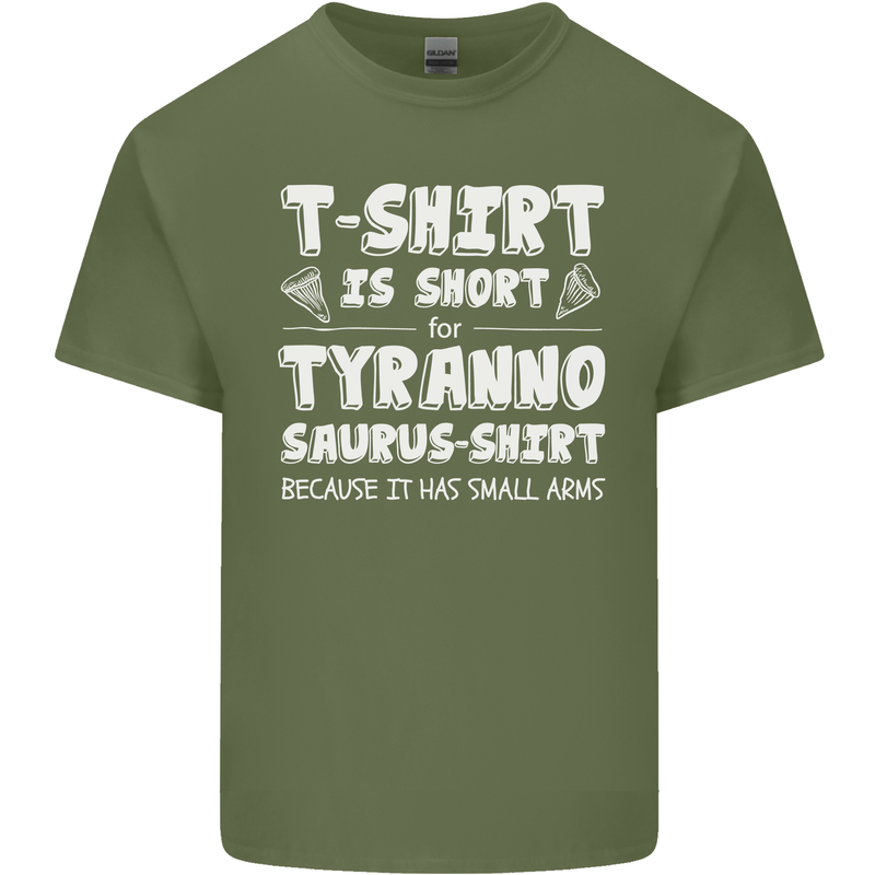 Tyrannosaurus Rex Dinosaur T-Rex Funny Mens Cotton T-Shirt Tee Top Military Green