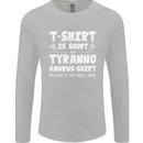 Tyrannosaurus Rex Dinosaur T-Rex Funny Mens Long Sleeve T-Shirt Sports Grey