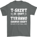 Tyrannosaurus Rex Dinosaur T-Rex Funny Mens T-Shirt 100% Cotton Charcoal