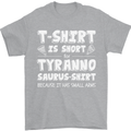 Tyrannosaurus Rex Dinosaur T-Rex Funny Mens T-Shirt 100% Cotton Sports Grey