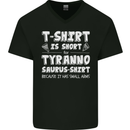 Tyrannosaurus Rex Dinosaur T-Rex Funny Mens V-Neck Cotton T-Shirt Black