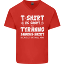 Tyrannosaurus Rex Dinosaur T-Rex Funny Mens V-Neck Cotton T-Shirt Red