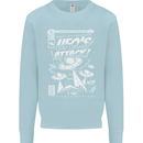 UFO's Attack! Aliens Out of Space Kids Sweatshirt Jumper Light Blue