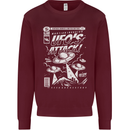 UFO's Attack! Aliens Out of Space Kids Sweatshirt Jumper Maroon