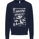 UFO's Attack! Aliens Out of Space Kids Sweatshirt Jumper Navy Blue