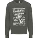UFO's Attack! Aliens Out of Space Kids Sweatshirt Jumper Storm Grey