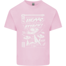 UFO's Attack! Aliens Out of Space Mens Cotton T-Shirt Tee Top Light Pink