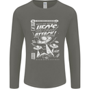 UFO's Attack! Aliens Out of Space Mens Long Sleeve T-Shirt Charcoal