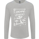 UFO's Attack! Aliens Out of Space Mens Long Sleeve T-Shirt Sports Grey