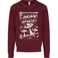 UFO's Attack! Aliens Out of Space Mens Sweatshirt Jumper Maroon