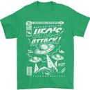 UFO's Attack! Aliens Out of Space Mens T-Shirt Cotton Gildan Irish Green