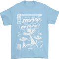 UFO's Attack! Aliens Out of Space Mens T-Shirt Cotton Gildan Light Blue