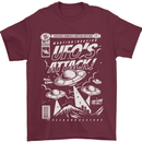UFO's Attack! Aliens Out of Space Mens T-Shirt Cotton Gildan Maroon