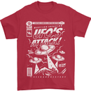 UFO's Attack! Aliens Out of Space Mens T-Shirt Cotton Gildan Red