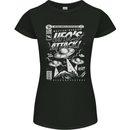 UFO's Attack! Aliens Out of Space Womens Petite Cut T-Shirt Black