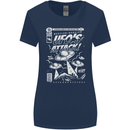 UFO's Attack! Aliens Out of Space Womens Wider Cut T-Shirt Navy Blue
