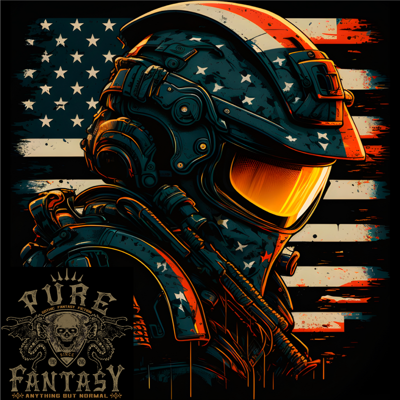 Futuristic USA Space Pilot Astronaut Mens Cotton T-Shirt Tee Top