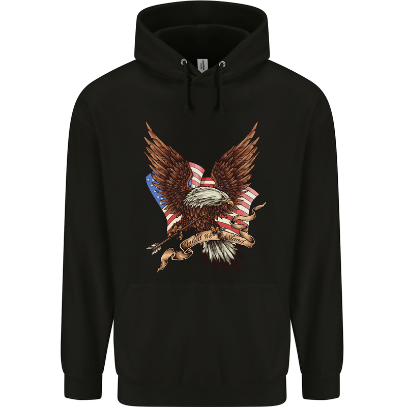 USA Eagle Flag America Patriotic July 4th Childrens Kids Hoodie Black